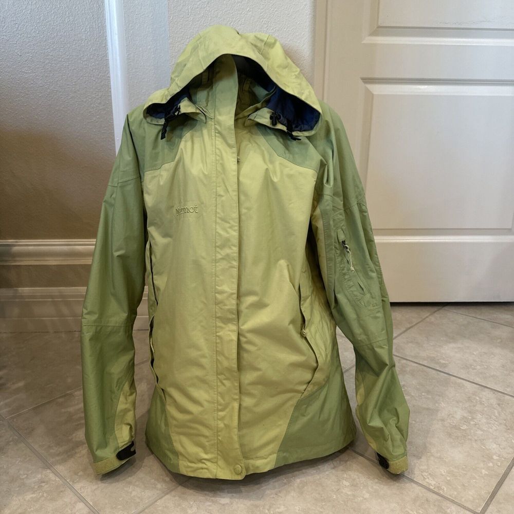 Marmot Womens Size L Performance Hood Soft Shell Ski Jacket Pale Green on Green